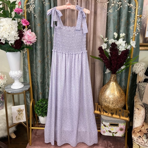 Chelsea & Violet Dresses & Skirts - Chelsea & Violet Purple Dotted Maxi Dress